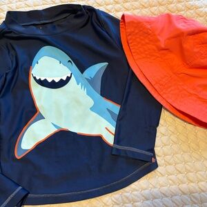 Shark Rashguard and Hat Set